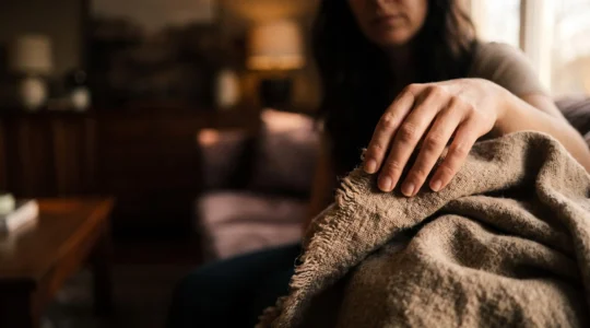 Une main effleurant délicatement un tissu doux dans une lumière chaude, symbolisant la quête intime d'un plaisir sur-mesure