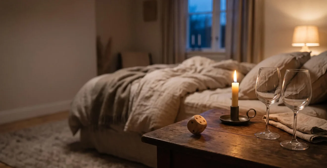 Table de chevet suggérant le passage de la routine à l'imprévisibilité dans la vie de couple
